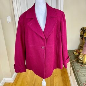 Talbots Blazer Jacket Red Cotton Textured Plus (20W)